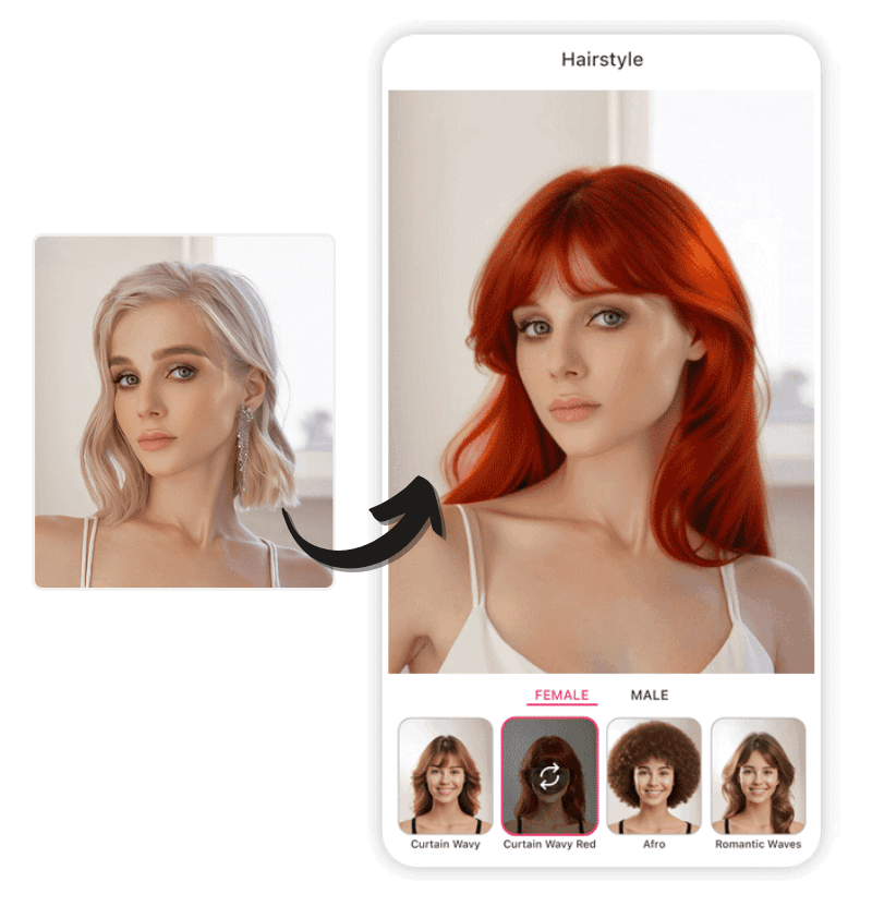 Try on hair colors with hair color changer app